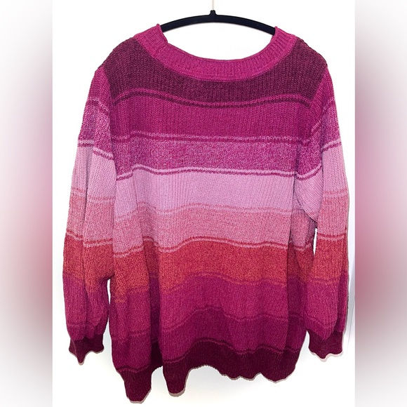 VGUC 2X Penningtons Layered Pink Knitted Sweater - Picture 7 of 11